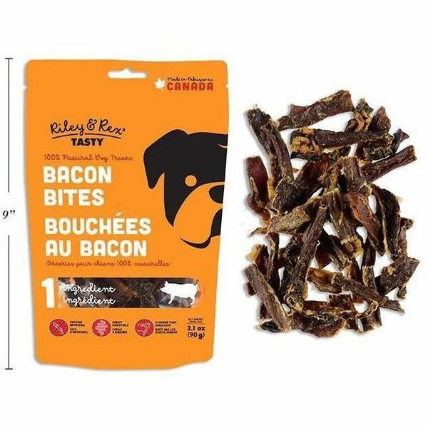 Riley & Rex Dog Treat - For Dog - Bite - Bacon - Bacon Flavor - 3.17 oz (90 g)