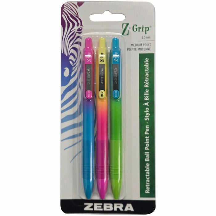 Zebra Z-Grip Soft Touch Ballpoint Pens - Black Ink - Writing - 3 / Pack