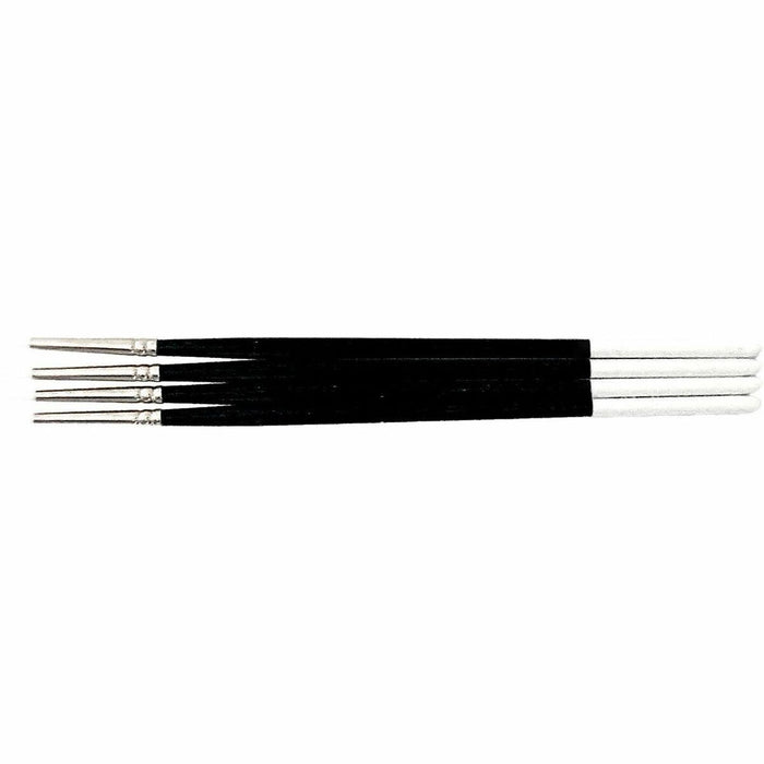 DBLG Import Inc Taklon Paint Brush 0 - Round - No. 0 - Black Handle - Aluminum Ferrule - 12 / Pack