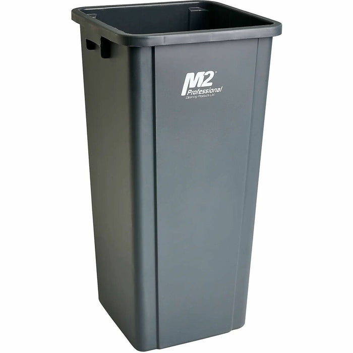 M2 Professional 23 Gal Square Waste Container - 87.06 L Capacity - Square - For Commercial, Workstation, Indoor, Outdoor - Durable, Crack Resistant - Plastic - Gray - 1 Each