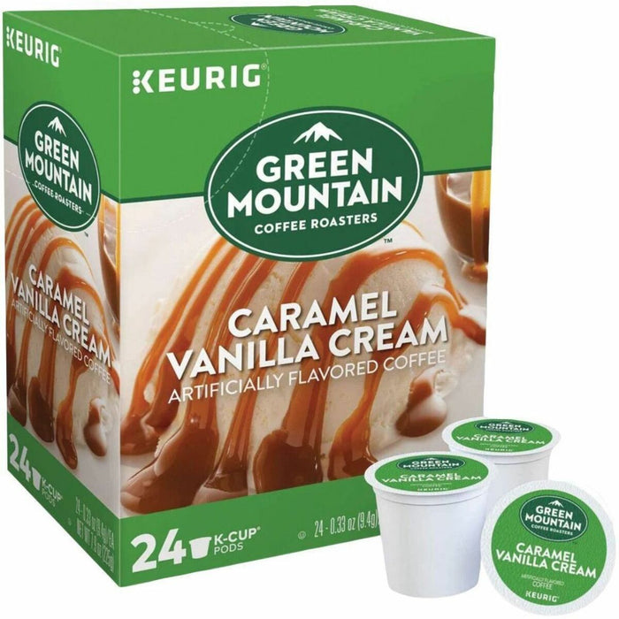 Green Mountain Coffee K-Cup Coffee K-Cups Caramel Vanilla Cream - Light - K-Cup - Caramel Vanilla Cream - 24 / Box