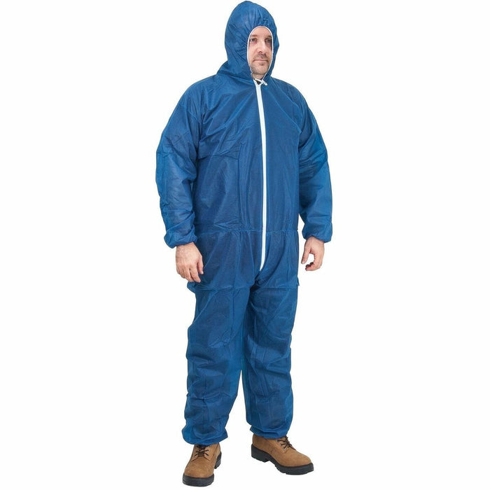 Zenith Hooded Coveralls, Medium, Blue, Polypropylene - Recommended for: Food Processing, Laboratory, Pharmaceutical, Warehouse, Maintenance, Manufacturing, Assembly, Dust - Medium - Liquid, Dust, Particulate Protection - Zipper Closure - Polypropylene - D
