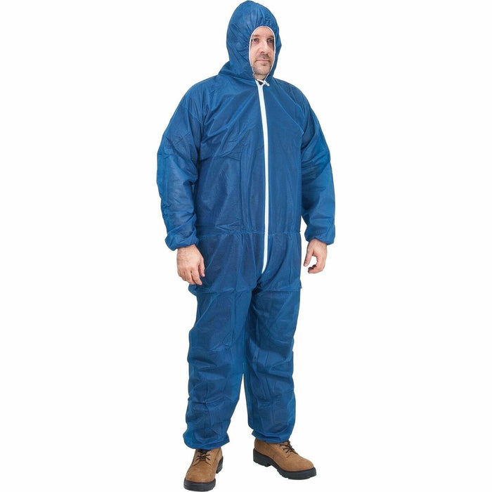 Zenith Hooded Coveralls, X-Large, Blue, Polypropylene - Recommended for: Food Processing, Laboratory, Pharmaceutical, Warehouse, Maintenance, Manufacturing, Assembly, Dust - X-Large - Liquid, Dust, Particulate Protection - Zipper Closure - Polypropylene -