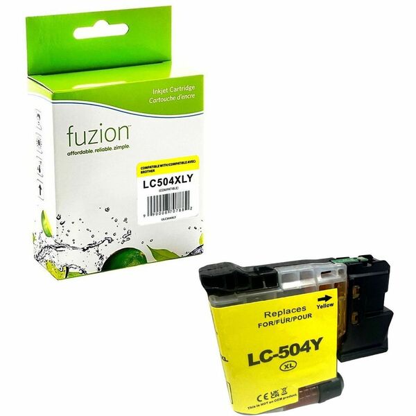 Fuzion High Yield Inkjet Ink Cartridge - Alternative for Brother LC504XLY (LC504XLYS) - Yellow - 1 Each - 1000 pages