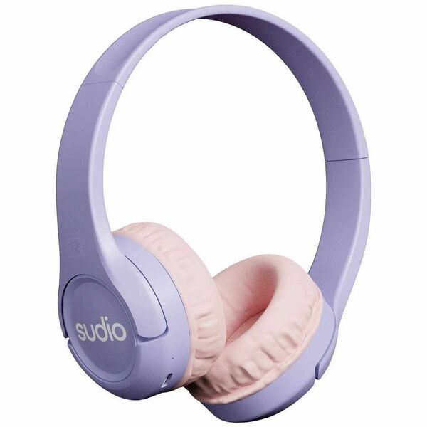 Sudio K1 Headphones - Wireless - Bluetooth - 3 Ohm - On-ear, Over-the-ear, Over-the-head - Supra-aural - Purple