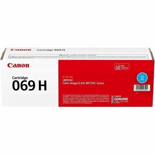 Canon 069H Original High Yield Laser Toner Cartridge - Cyan - 1 Each - 5500 pages