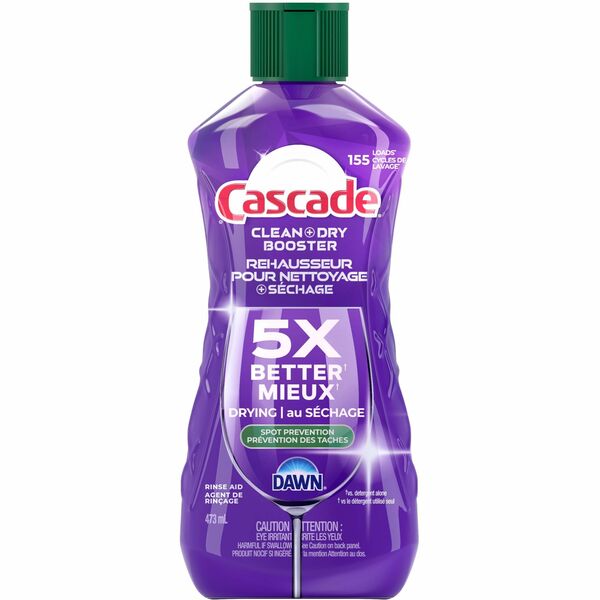 Cascade Dishwasher Rinse Aid - For Dish, Dishwasher - Liquid - 473 mL - Recommended For: Spot Remover - 1 Each