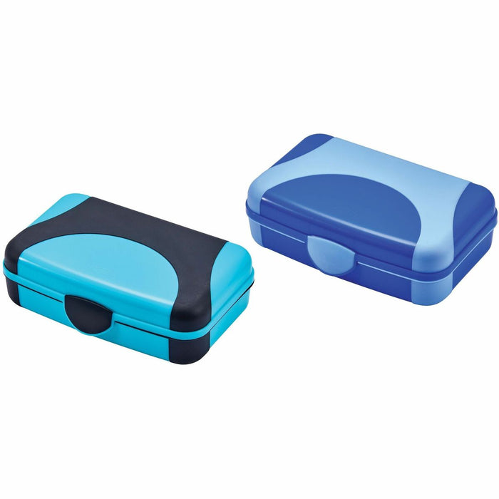 It's Academic Multi-Purpose Pencil Boxes - External Dimensions: 8.4" (212.73 mm) Width x 5.4" (136.53 mm) Depth x 2.6" (66.55 mm) Height - Hinge Lid, Snap Closure - Blue, Turquoise - For Pencil, School Supplies, Craft Supplies, Accessories - 2 / Pack