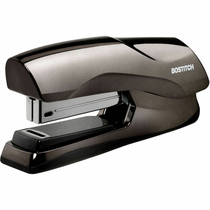 Bostitch Antimicrobial Flat Clinch Stapler - Staples Upto 40 Sheet - Full Strip - Black Chrome - 1 Each