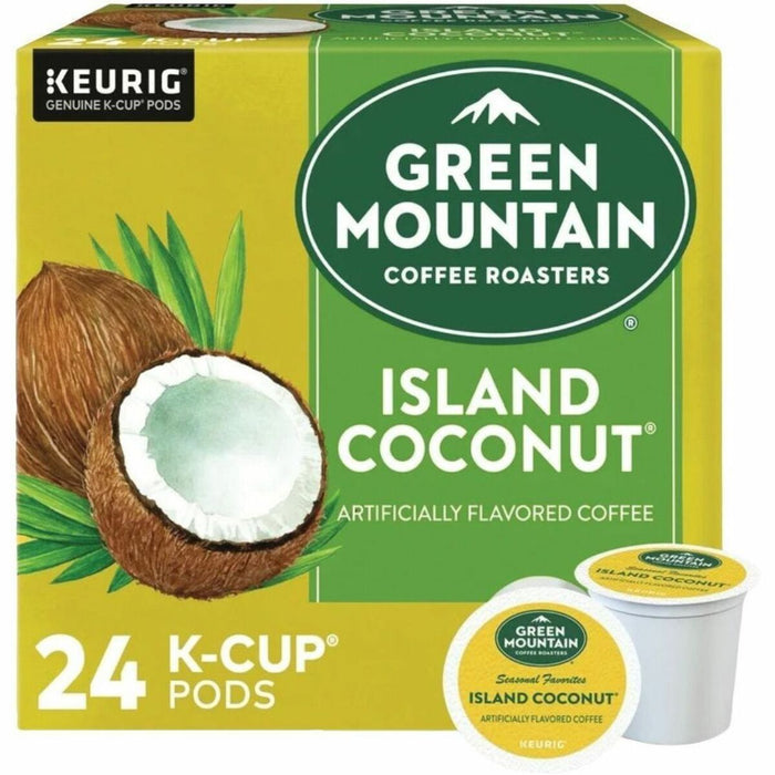 Green Mountain Coffee K-Cup Coffee - Light - K-Cup - Island Coconut - 24 / Box