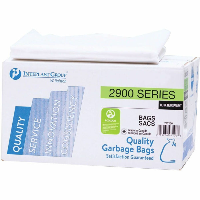 Ralston 2900 Trash Bag - 38" (965.20 mm) Length x 30" (762 mm) Width - Transparent - Resin - Garbage - Yes - 125 / Box