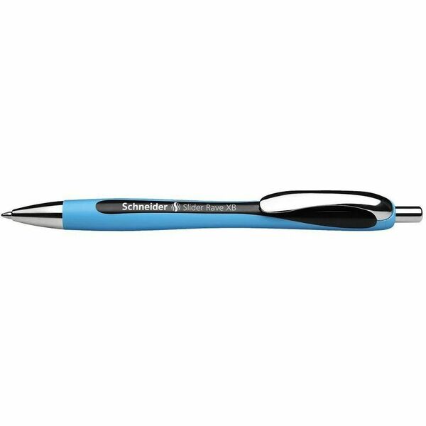 Schneider Rave Ballpoint Pen XB - Extra Broad Pen Point - Refillable - Retractable - Black Ink - Stainless Steel Tip - Writing - 1 Each