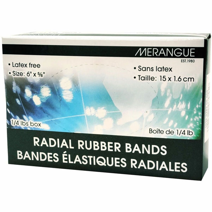 Merangue Rubber Bands 6×5/8 1/4lb Box - Latex-free, Durable, Strong - Rubber - Yellow - 1 Each