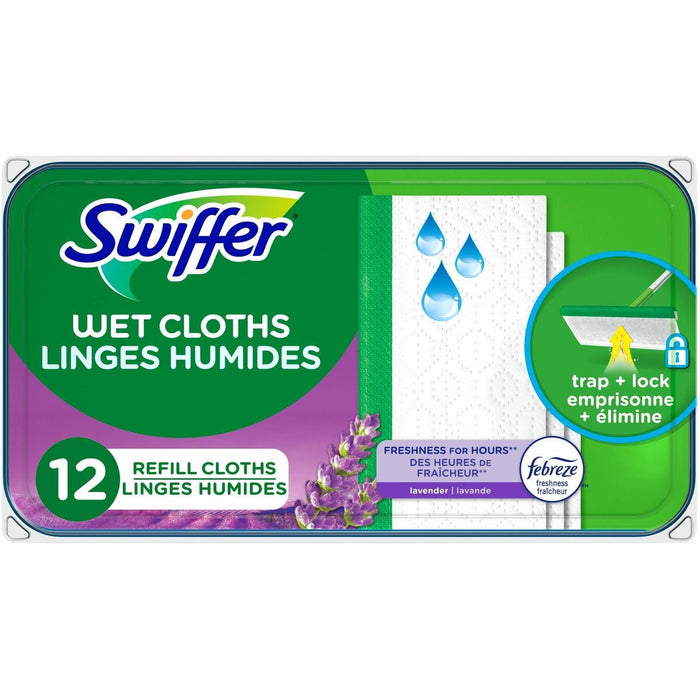 Swiffer WetJet Mopping Pad Refills - Absorbent, Scrubber Strip, Anti-bacterial - 12 / Pack