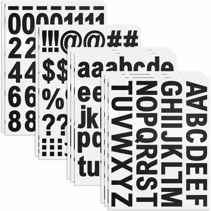 Avery&reg; Pre-Cut Vinyl Letters, Numbers and Symbols - Uppercase Letters, Lowercase Letters, Numbers, Symbols Shape - Permanent Adhesive, Precut, Long Lasting, Water Proof, Durable, Weather Resistant, Fade Resistant - Black - Vinyl - 10 / Pack