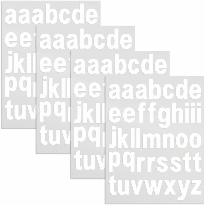 Avery&reg; Pre-Cut Vinyl Lowercase Letters - Lowercase Letters Shape - Permanent Adhesive, Precut, Long Lasting, Water Proof, Durable, Weather Resistant, Fade Resistant - White - Vinyl - 4 / Pack