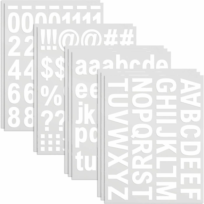 Avery&reg; Pre-Cut Vinyl Letters, Numbers and Symbols - Uppercase Letters, Lowercase Letters, Numbers, Symbols Shape - Permanent Adhesive, Precut, Long Lasting, Water Proof, Durable, Weather Resistant, Fade Resistant - White - Vinyl - 10 / Pack