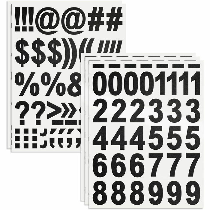 Avery&reg; Pre-Cut Vinyl Numbers and Symbols - Numbers, Symbols Shape - Permanent Adhesive, Precut, Long Lasting, Water Proof, Durable, Weather Resistant, Fade Resistant - Black - Vinyl - 5 / Pack