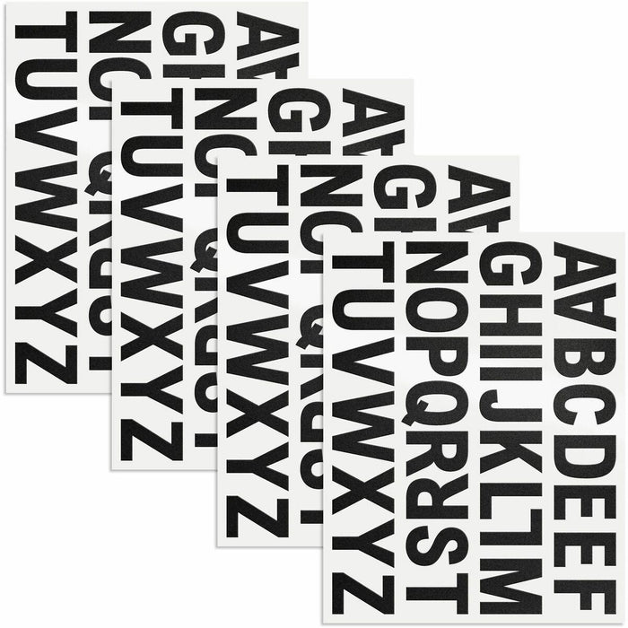 Avery&reg; Pre-Cut Vinyl Uppercase Letters - Uppercase Letters Shape - Permanent Adhesive, Precut, Long Lasting, Water Proof, Durable, Weather Resistant, Fade Resistant - Black - Vinyl - 4 / Pack