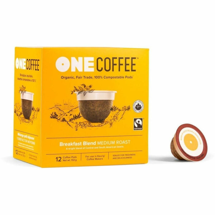OneCoffee K-Cup Breakfast Blend - K-Cup - Breakfast Blend - Organic - 18 / Box
