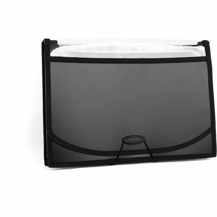 GEO Expanding File - 13 Pocket - Plastic - Document Holder, Pocket, Elastic Closure, Tab, Window - 1 Each