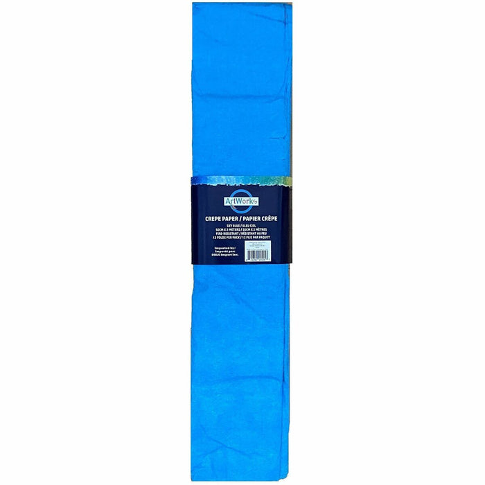 DBLG Import Sky Blue Crepe Paper - Craft, Decoration, Costume, Paper Sculpture, Flower - Sky Blue - Paper - 12 / Pack