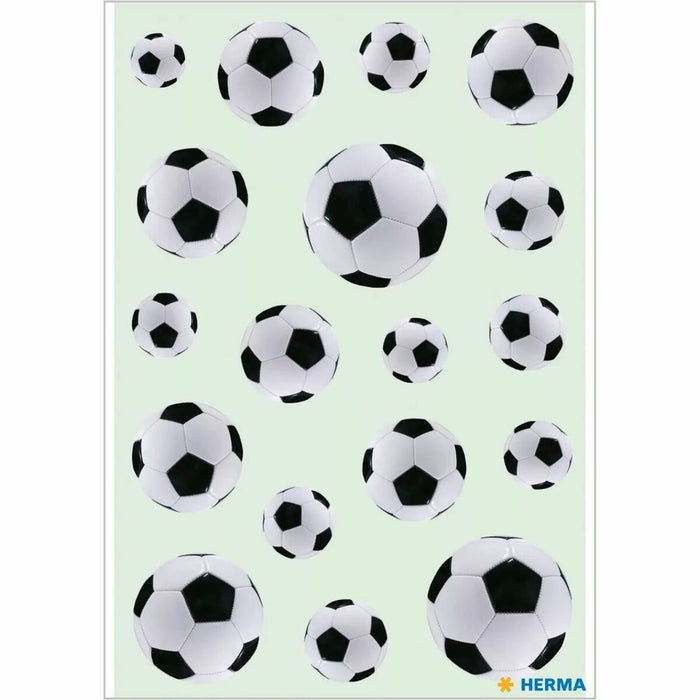 Herma Stickers Footballs - Sports Theme/Subject - Skill Learning: Decoration, Imagination, Sharing - 54 x Football Shape - Football - Self-adhesive, Permanent Adhesive - Paper - 10 / Pack