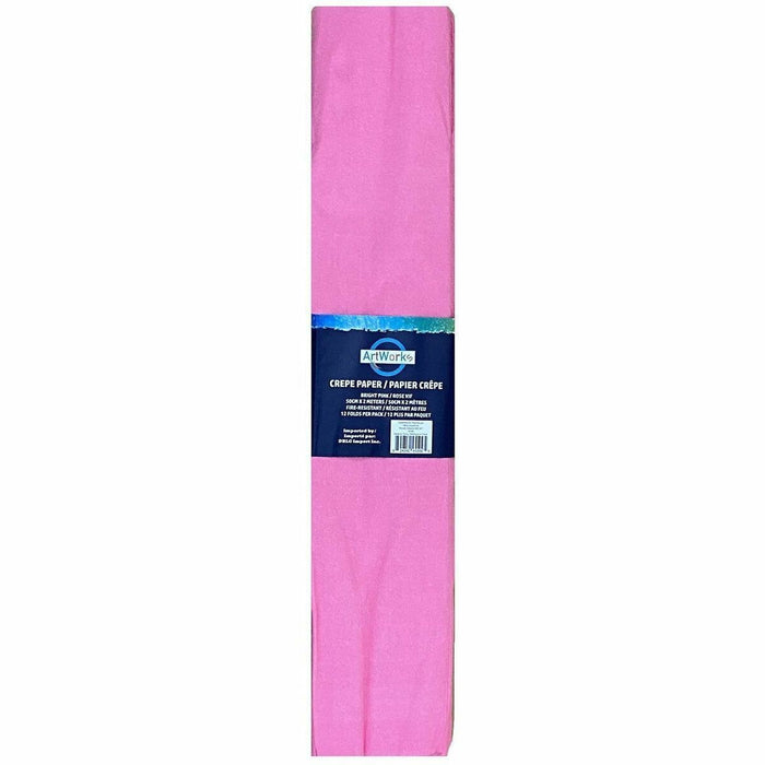 DBLG Import Bright Pink Crepe Paper - Craft, Decoration, Costume, Paper Sculpture, Flower - Bright Pink - Paper - 12 / Pack