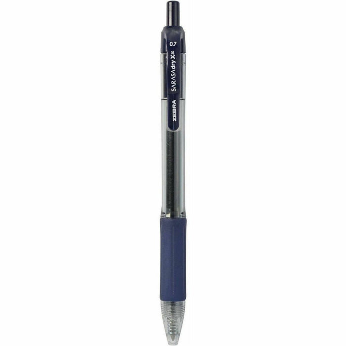 Zebra Pen Sarasa Gel Retractable Pen - 0.7 mm Medium Pen Point - Refillable - Retractable - Indigo Ink - Gel-based - Translucent Barrel - Writing - 1 Each