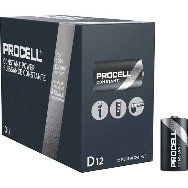 Procell by Duracell Alkaline D Batteries - For Multipurpose - D - 14000 mAh - 1.5 V DC - 12 / Box