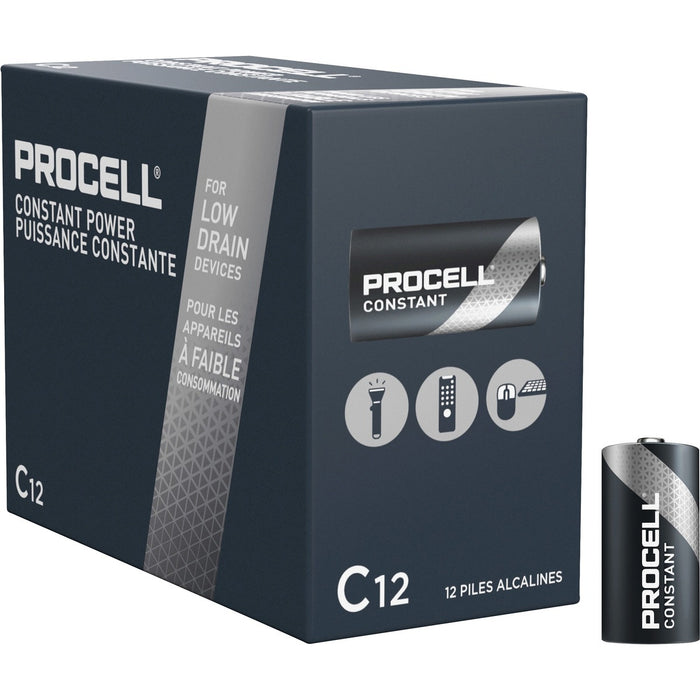 Procell by Duracell Alkaline C Batteries - For Multipurpose - C - 7000 mAh - 1.5 V DC - 12 / Box