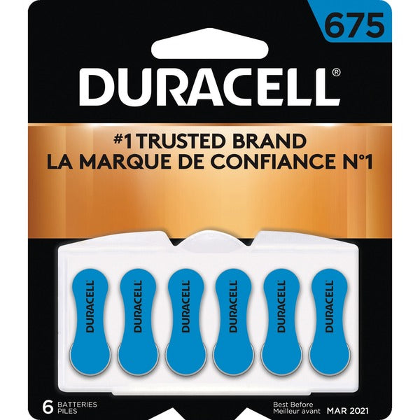 Duracell Zinc Air Hearing Aid Battery - For Hearing Aid - 1.4 V DCsapceShelf Life - 6 / Pack