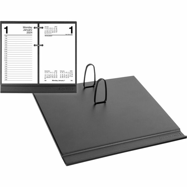 At-A-Glance Calendar/Planner Holder - Support 3.50" (88.90 mm) x 6" (152.40 mm) Media - 7.90" (200.66 mm) Height x 7.70" (195.58 mm) Width x 1.50" (38.10 mm) Depth - Plastic - Black - Recyclable, Refillable - 1 Each
