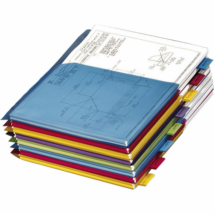 Cardinal&reg; Expanding Pocket Poly Divider - 8 x Divider(s) - 8 Tab(s)/Set - 9.80" (248.92 mm) Divider Width x 11.50" (292.10 mm) Divider Length - Letter - 8.50" (215.90 mm) Width x 11" (279.40 mm) Length - 3 Hole Punched - Assorted Polyethylene Divider