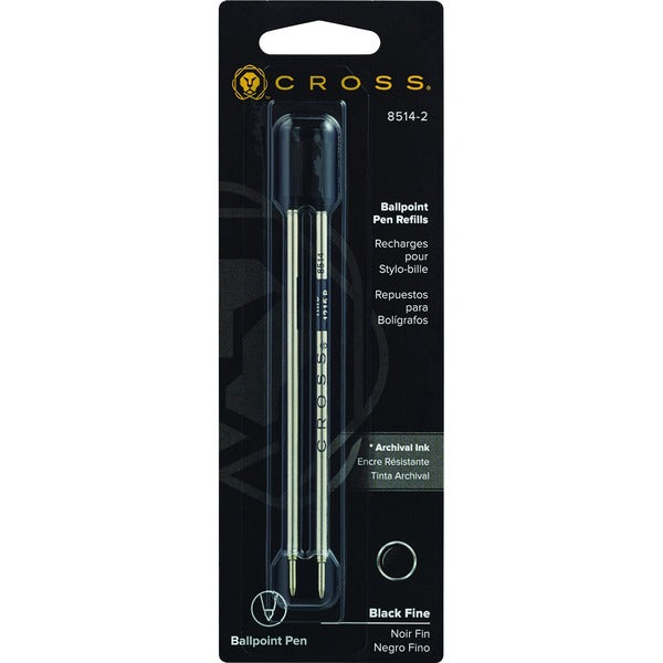 Cross Standard Ballpoint Pen Refills - Fine Point - Black Ink - 2 / Pack