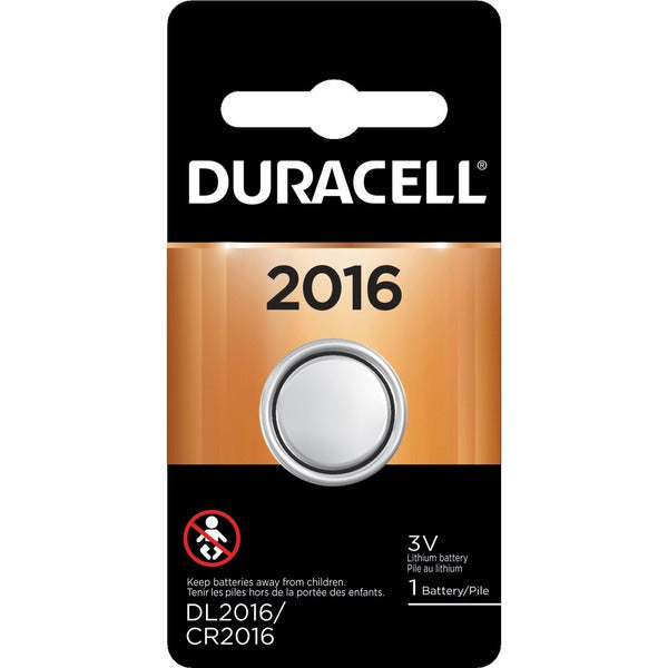 Duracell Coin Cell Lithium 3V Battery - DL2016 - For Multipurpose - 3 V DCsapceShelf Life - 1 Each