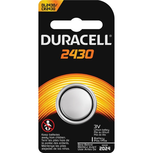 Duracell Coin Cell Lithium 3V Battery - DL2430 - For Multipurpose - 3 V DCsapceShelf Life - 1 Each