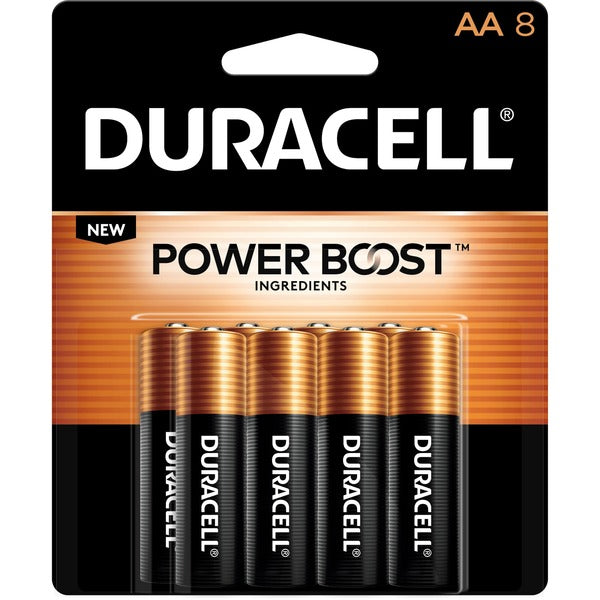 Duracell Coppertop Alkaline AA Batteries - For Multipurpose - AA - 1.5 V DC - 8 / Pack