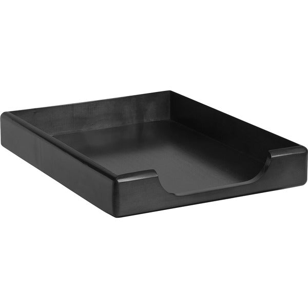 Rolodex Wood Tones Front-loading Letter Trays - 1 Tier(s) - 2" Height x 13.5" Width x 10.5" DepthDesktop - Black - Wood - 1 Each