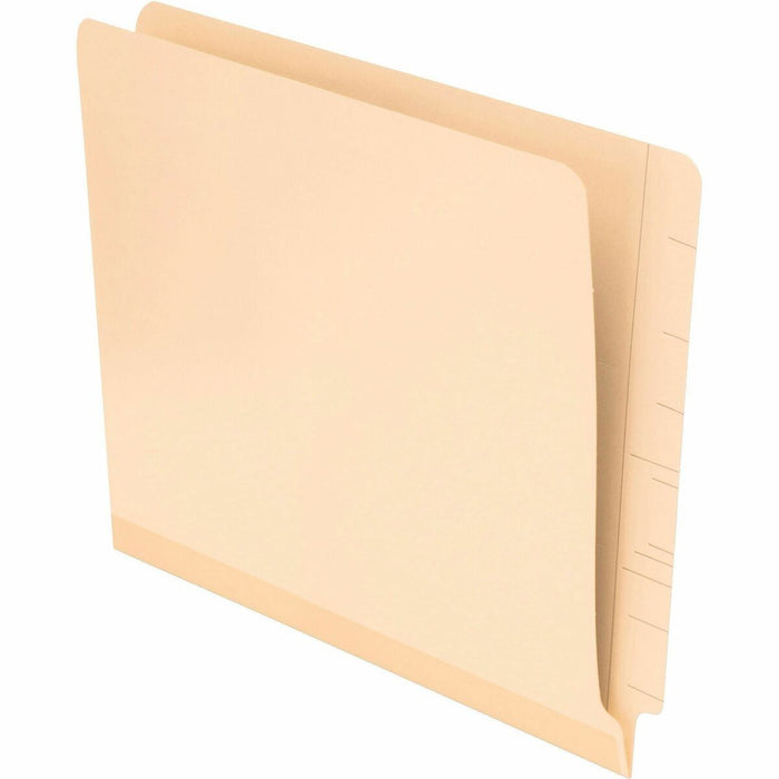 Pendaflex Letter Recycled End Tab File Folder - 8 1/2" (215.90 mm) x 11" (279.40 mm) - 11 pt. (3.87 mm) - 2 Plys - Poly - Manila - Laminated, Reinforced, Tab, Embossed - 10% Recycled - 100 / Box