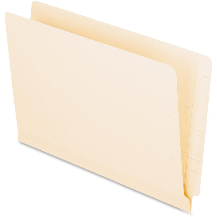 Pendaflex Legal Recycled End Tab File Folder - 8 1/2" (215.90 mm) x 14" (355.60 mm) - 11 pt. (3.87 mm) - 2 Plys - Poly - Manila - Laminated, Reinforced, Tab, Embossed, Burst Resistance, Split Resistant - 10% Recycled - 100 / Box