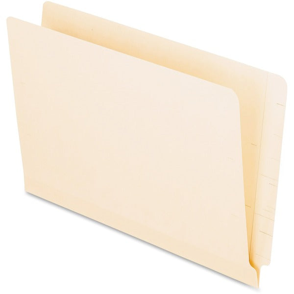 Pendaflex Legal Recycled End Tab File Folder - 8 1/2" (215.90 mm) x 14" (355.60 mm) - 11 pt. (3.87 mm) - 2 Plys - Poly - Manila - Laminated, Reinforced, Tab, Embossed, Burst Resistance, Split Resistant - 10% Recycled - 100 / Box