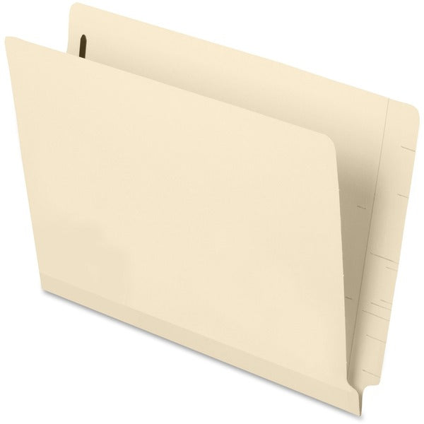 Pendaflex Letter Recycled End Tab File Folder - 8 1/2" (215.90 mm) x 11" (279.40 mm) - 1 Fastener(s) - 2" (50.80 mm) for Folder - Poly - Manila - 10% Recycled - 50 / Box