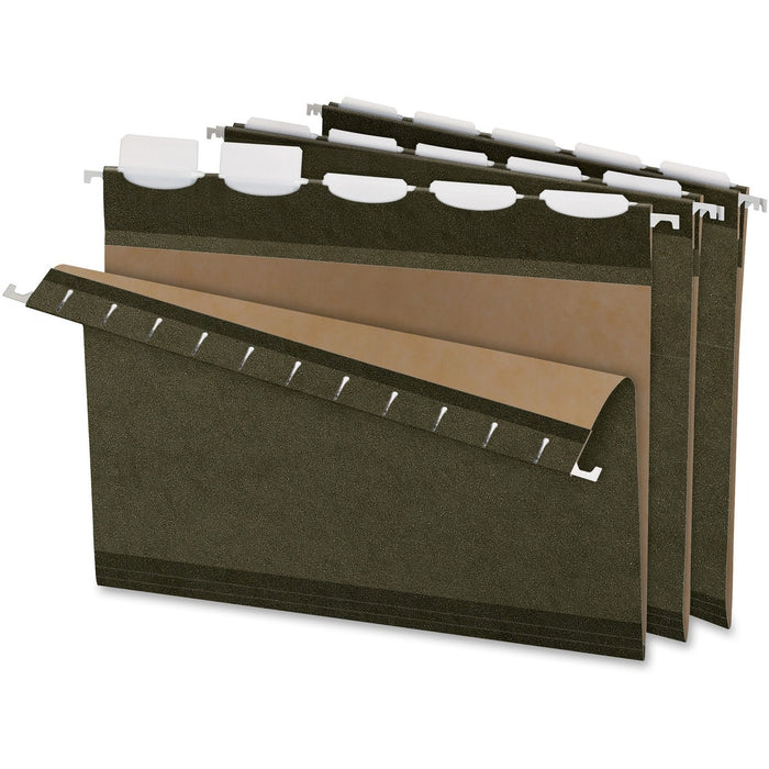 Pendaflex Ready-Tab 1/5 Tab Cut Letter Recycled Hanging Folder - 8 1/2" (215.90 mm) x 11" (279.40 mm) - Green - Reinforced - 10% Recycled - 25 / Box
