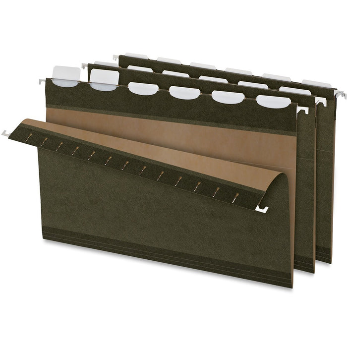 Pendaflex Ready-Tab 1/5 Tab Cut Legal Yes Hanging Folder - 8 1/2" (215.90 mm) x 14" (355.60 mm) - Green - Reinforced - 10% Recycled - 25 / Box