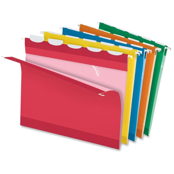 Pendaflex Ready-Tab 1/5 Tab Cut Letter Recycled Hanging Folder - 8 1/2" (215.90 mm) x 11" (279.40 mm) - Assorted - Reinforced - 10% Recycled - 25 / Box