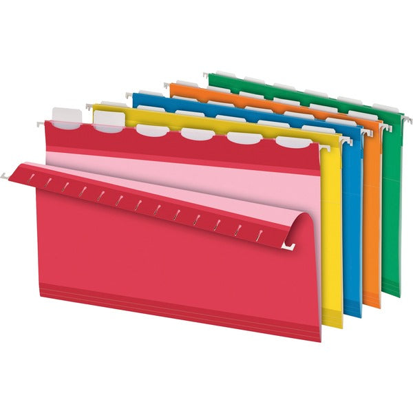 Pendaflex Ready-Tab 1/5 Tab Cut Legal Recycled Hanging Folder - 8 1/2" (215.90 mm) x 14" (355.60 mm) - Assorted - Reinforced - 10% Recycled - 25 / Box