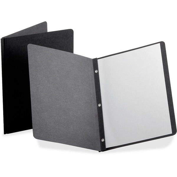 Oxford Letter Recycled Report Cover - 1/2" (12.70 mm) Folder Capacity - 8 1/2" (215.90 mm) x 11" (279.40 mm) - Leatherette - Black - Punched, Embossed - 10% Recycled - 25 / Box