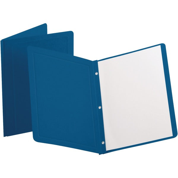 Oxford Letter Report Cover - 1/2" (12.70 mm) Folder Capacity - 8 1/2" (215.90 mm) x 11" (279.40 mm) - Leatherette - Dark Blue - Punched, Embossed - 25 / Box