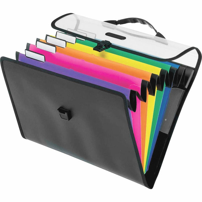 Pendaflex Letter Expanding File - 8 1/2" (215.90 mm) x 11" (279.40 mm) - 6 Pocket - Polypropylene - Assorted - Water Resistant, Hook - 1 Each